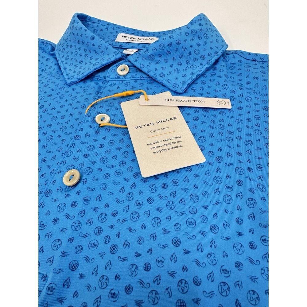 NWT Peter Millar "Elements" Performance Jersey Golf Polo Shirt Men's Medium $115